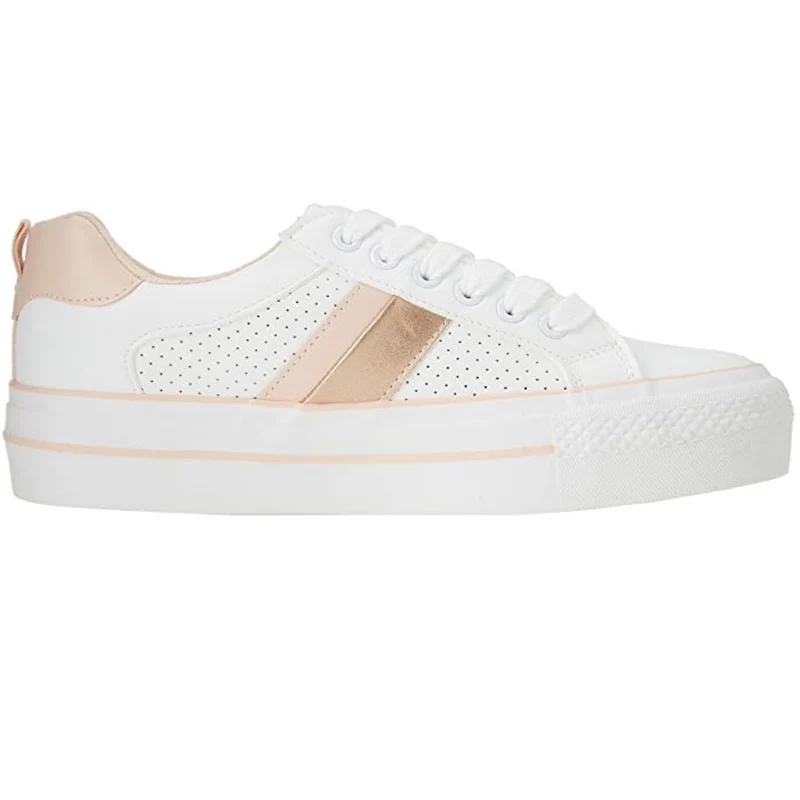 Refresh Modischer Damen-Sneaker – Weiß / Nude