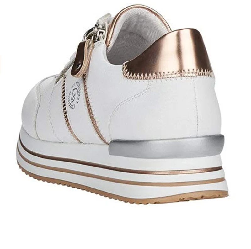 Remonte Low-Top-Sneaker für Damen – Weiß / Roségold