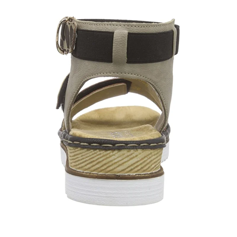 Rieker Modische Damensandalen – Braun / Leopard
