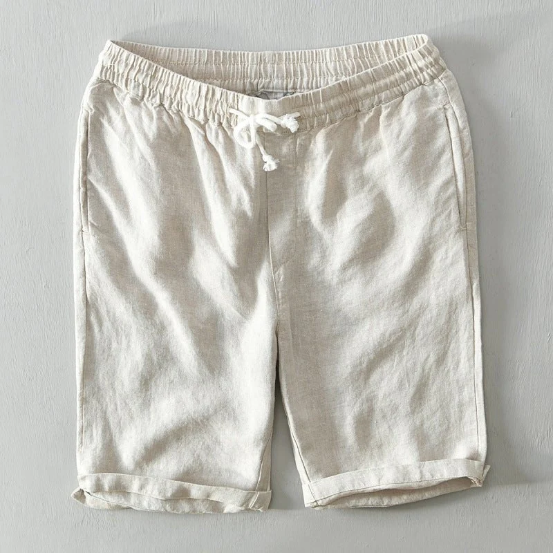 Matthias | Herren Relaxed-Fit Leinen Shorts mit Kordelzug