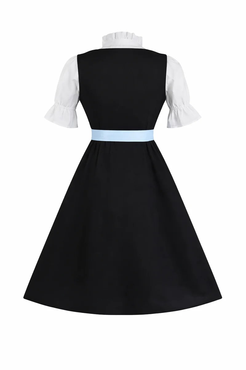 Damen Dirndl Set mit Bluse, Schnürung und Schürze