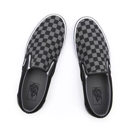 VANS Unisex Checkerboard Classic Slip-On-Sneaker – Schwarz/Zinn