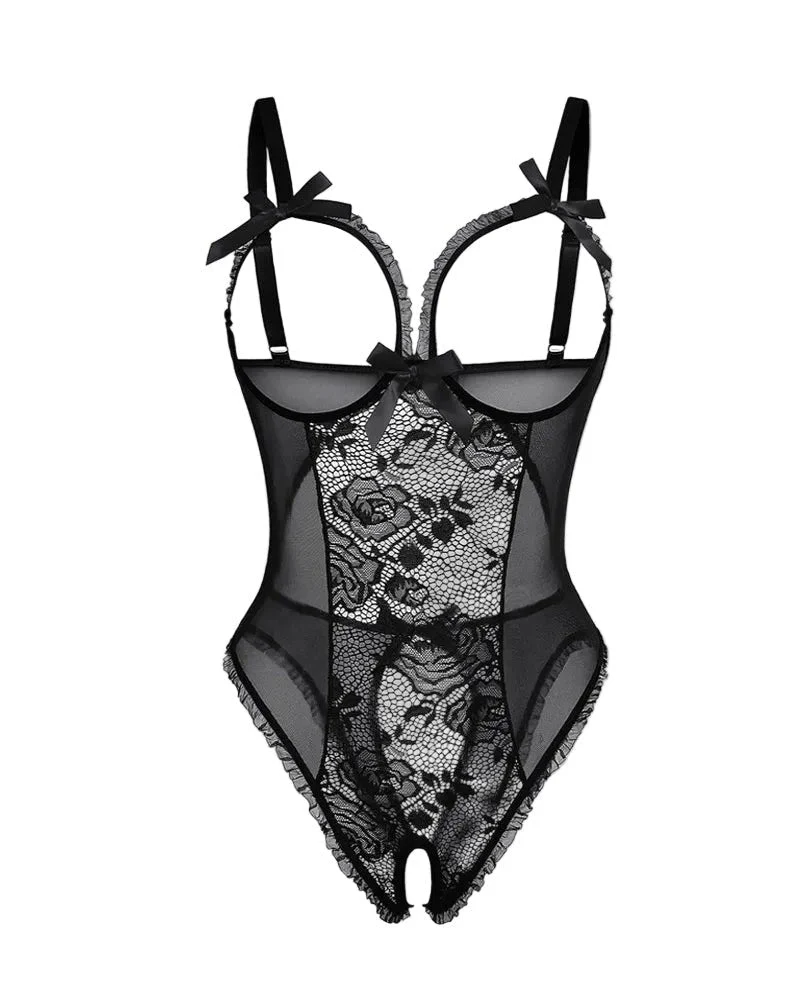 Leonie | Damen Transparenter Spitzen Mesh Body