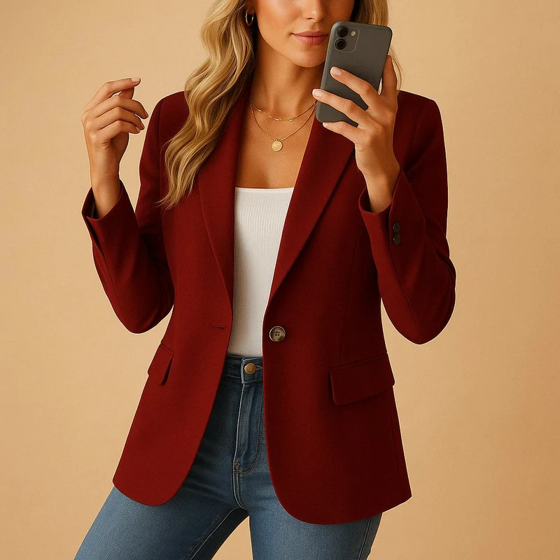 Katharina | Damen Stretch-Blazer Einreihig Tailliert
