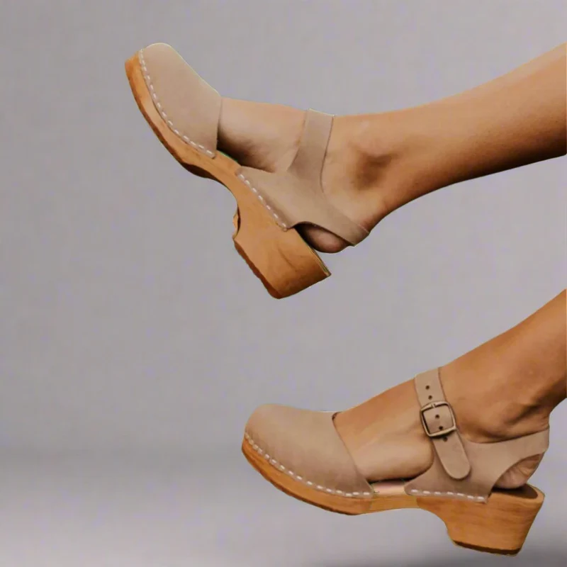 Leonie | Damen Platform Sandalen Geschlossen Blockabsatz Komfort
