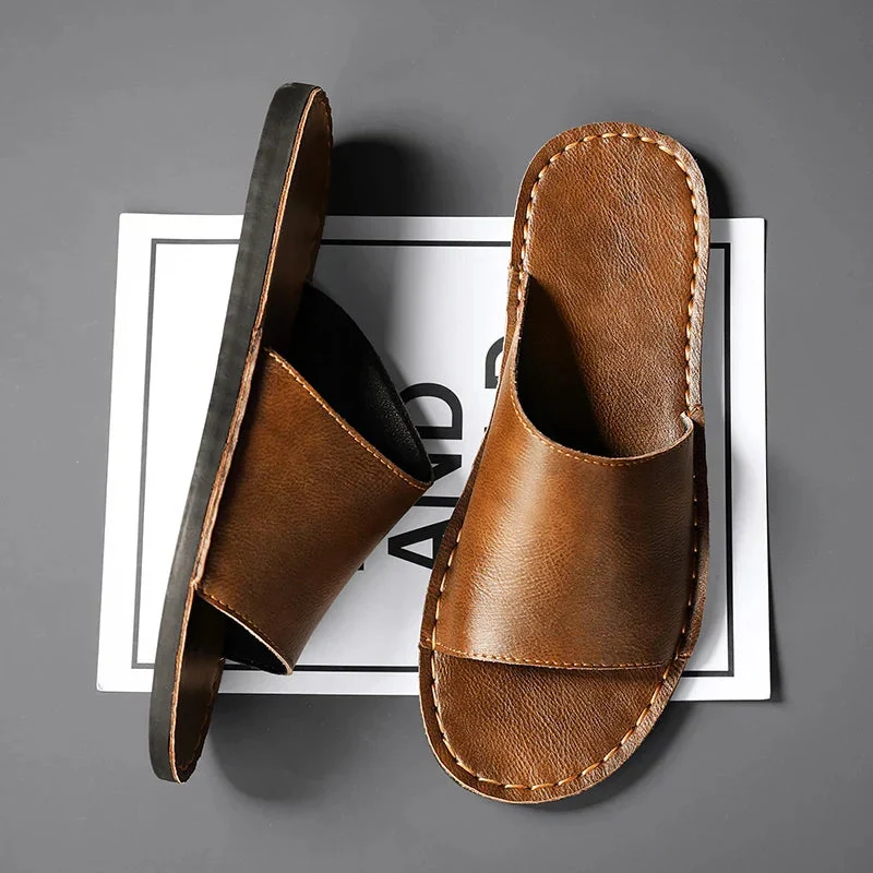 Herren Offene Zehen Slide-Sandalen mit Einteiligem Riemen
