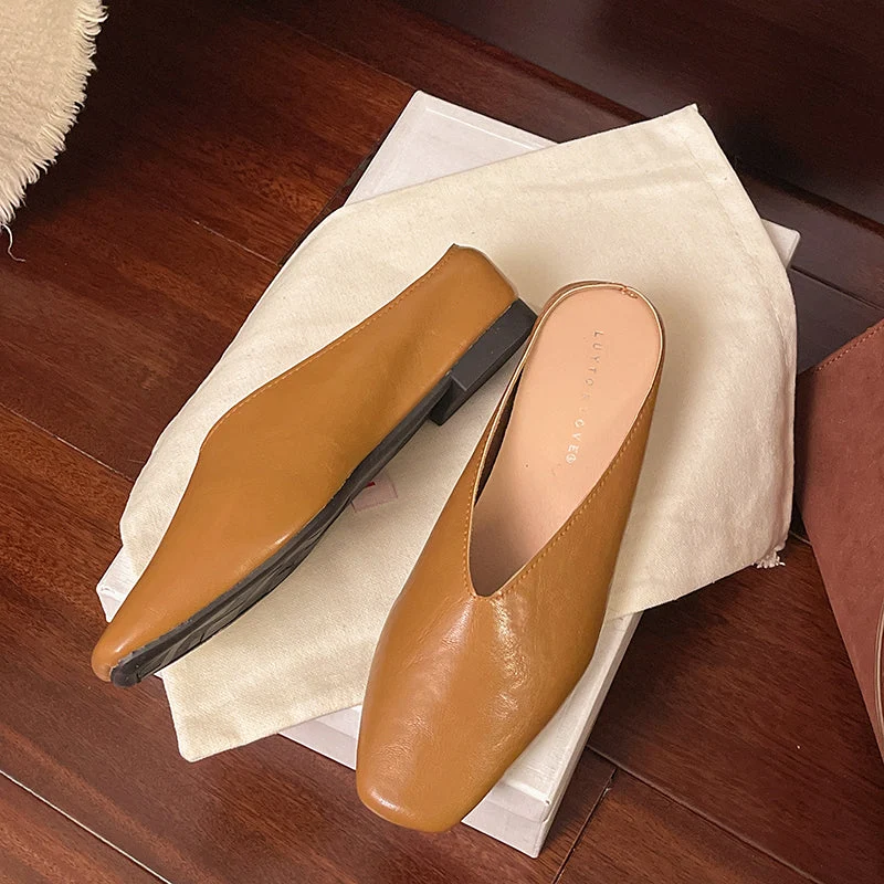 Damen Slipper mit Geschlossener Spitze und Flacher Sohle