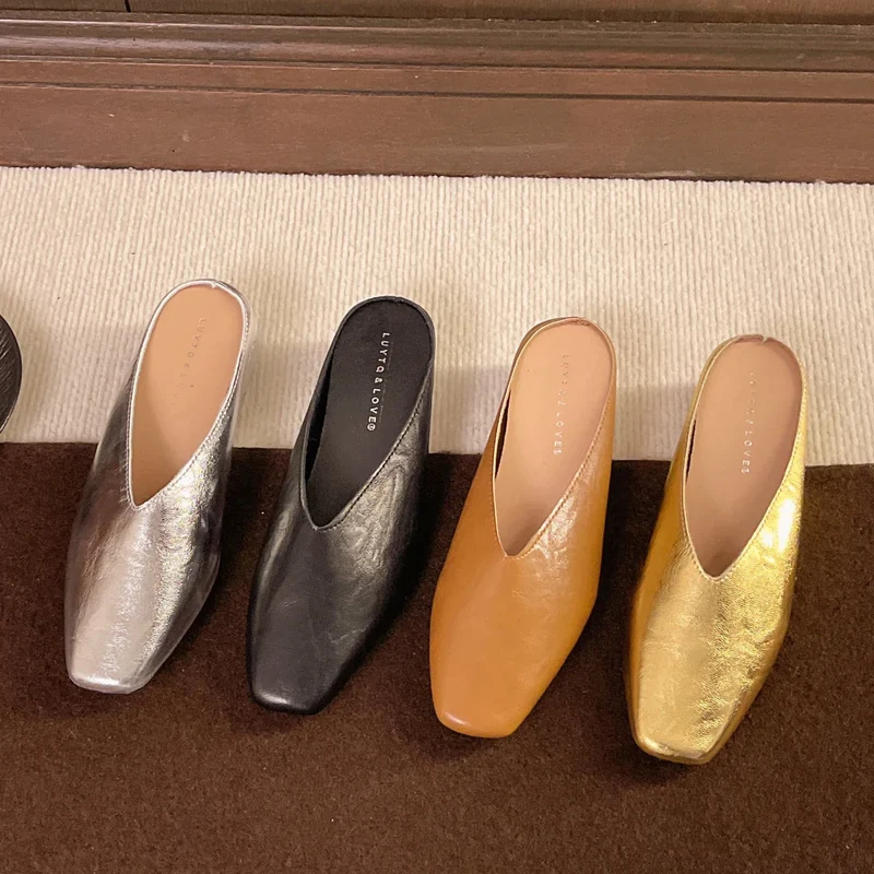 Damen Slipper mit Geschlossener Spitze und Flacher Sohle
