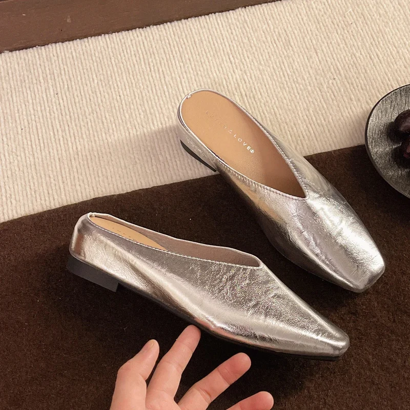 Damen Slipper mit Geschlossener Spitze und Flacher Sohle