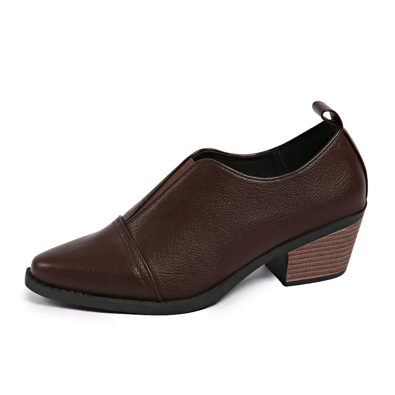 Damen Slipper-Schuhe mit Niedrigem Blockabsatz und Nahtdetail