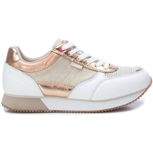 XTI - 49760 – Damenmode-Sneaker – Weiß / Roségold