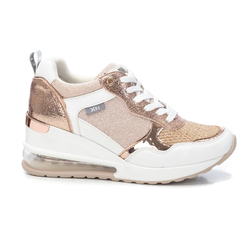 XTI - 42631 – Damen-Sneaker mit Keilabsatz – Weiß / Nude
