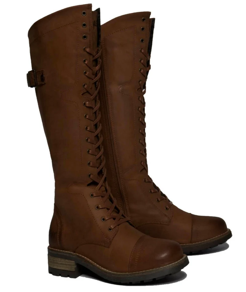 Oak & Hyde Damen-Utility-Stiefel Cesar Bridge 18 aus Leder – Dunkelbraun