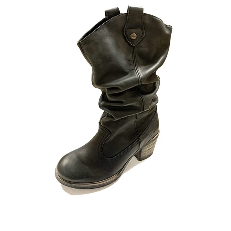 Oak & Hyde Westwood Mid Lederstiefel für Damen – Schwarz