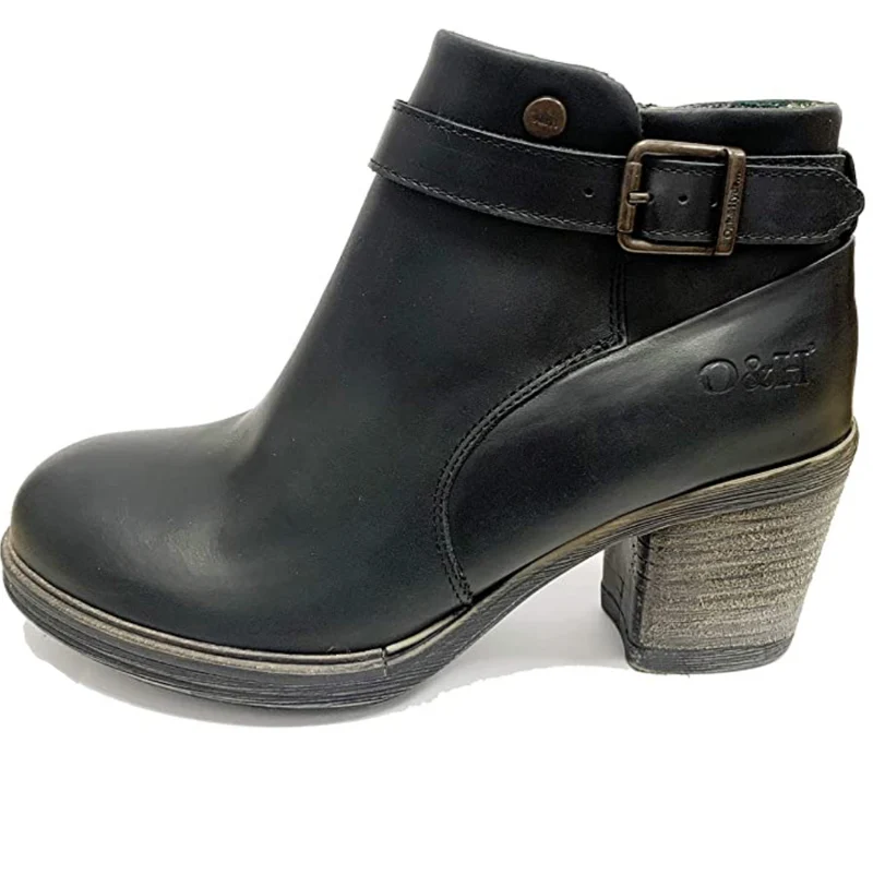 Oak & Hyde Eastender Cesar Leder-Stiefelette für Damen – Schwarz