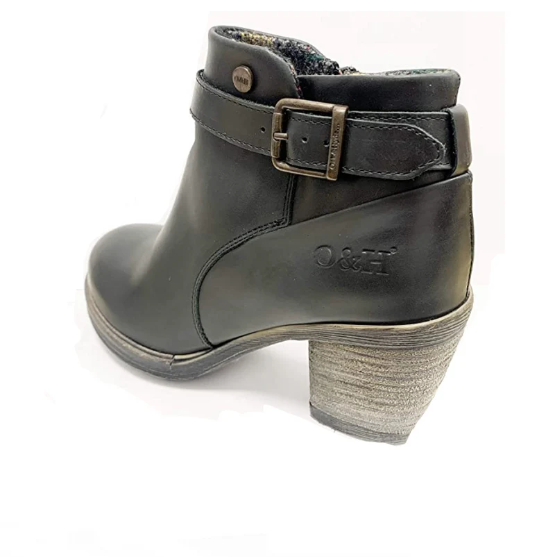 Oak & Hyde Eastender Cesar Leder-Stiefelette für Damen – Schwarz