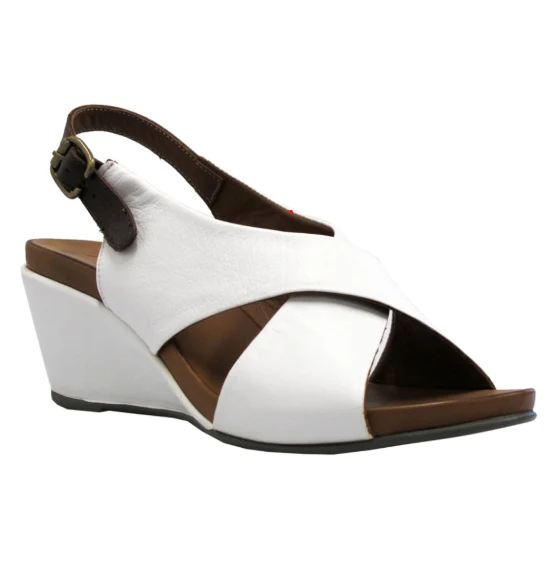Jocee & Gee-Lilium-White-Wedge-Sandale