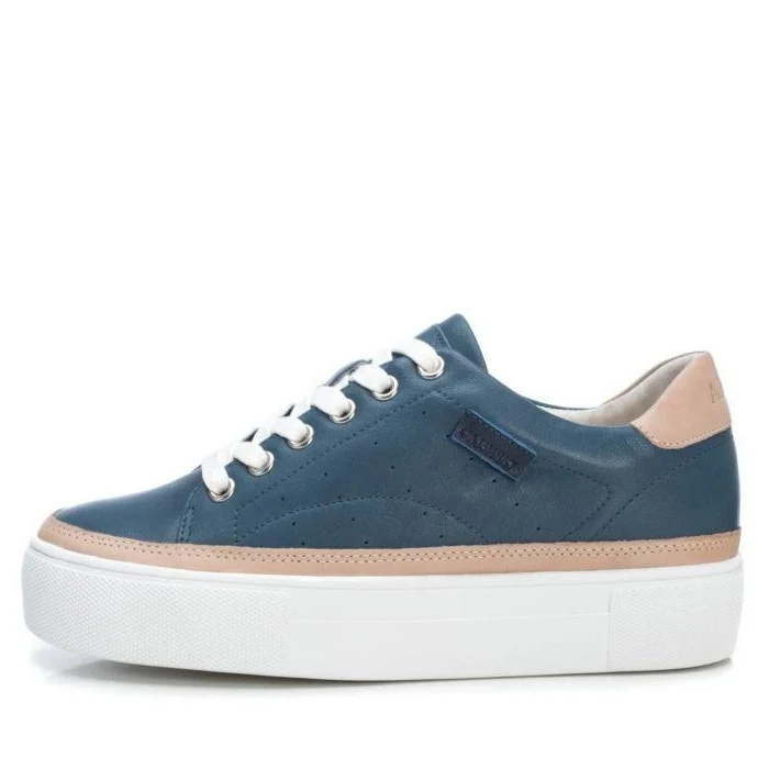 Carmela Plateau-Sneaker aus Leder für Damen – Marineblau