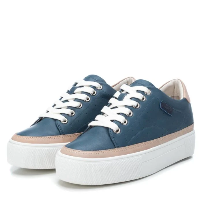Carmela Plateau-Sneaker aus Leder für Damen – Marineblau