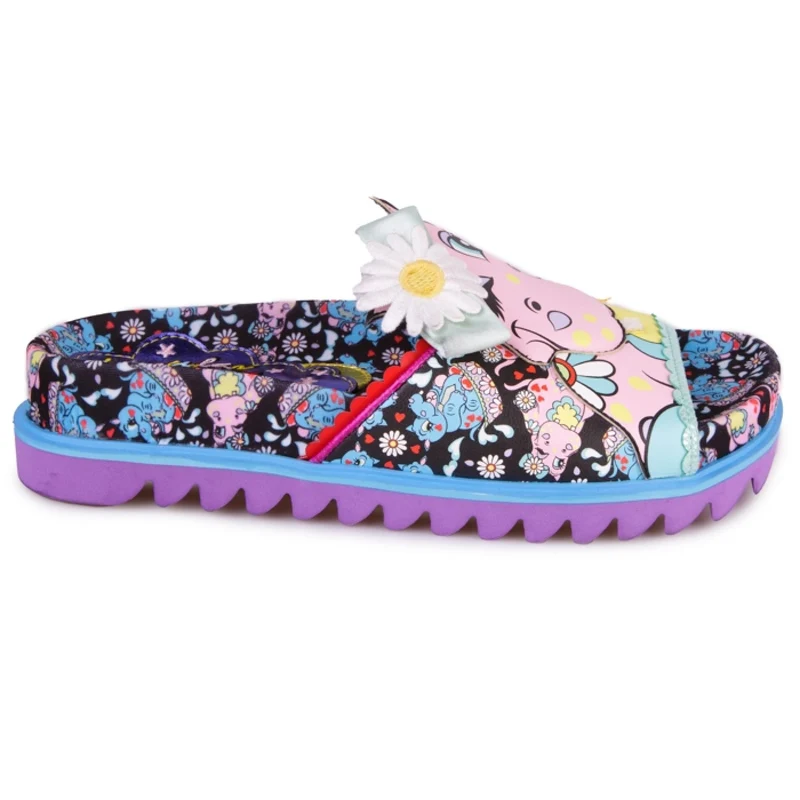 Irregular Choice Damen Hippo Hop Pantoletten - Rosa / Blau