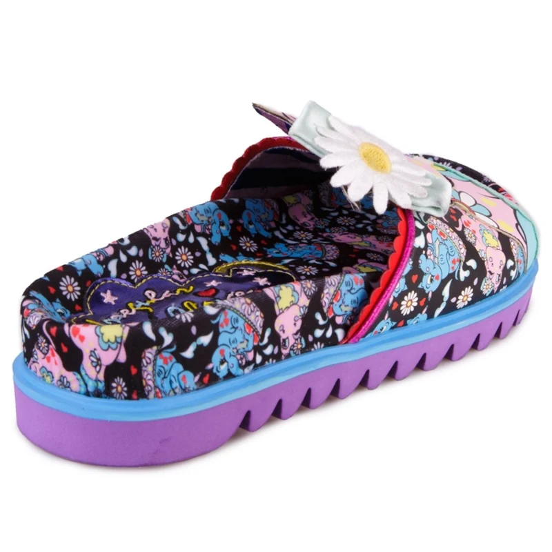 Irregular Choice Damen Hippo Hop Pantoletten - Rosa / Blau