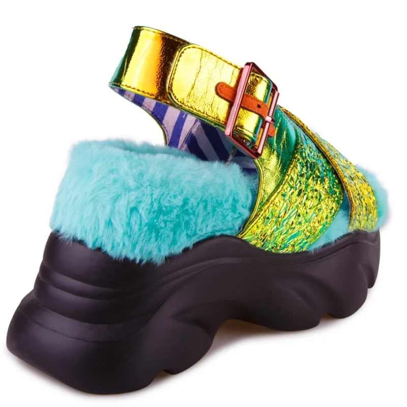 Irregular Choice Booyah Plateau-Sandale für Damen – Blau