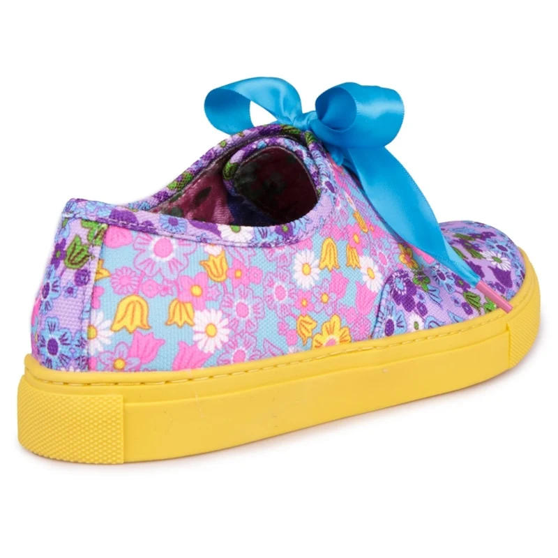 Irregular Choice Top-of-the-World-Trainer für Damen – blaue Blume