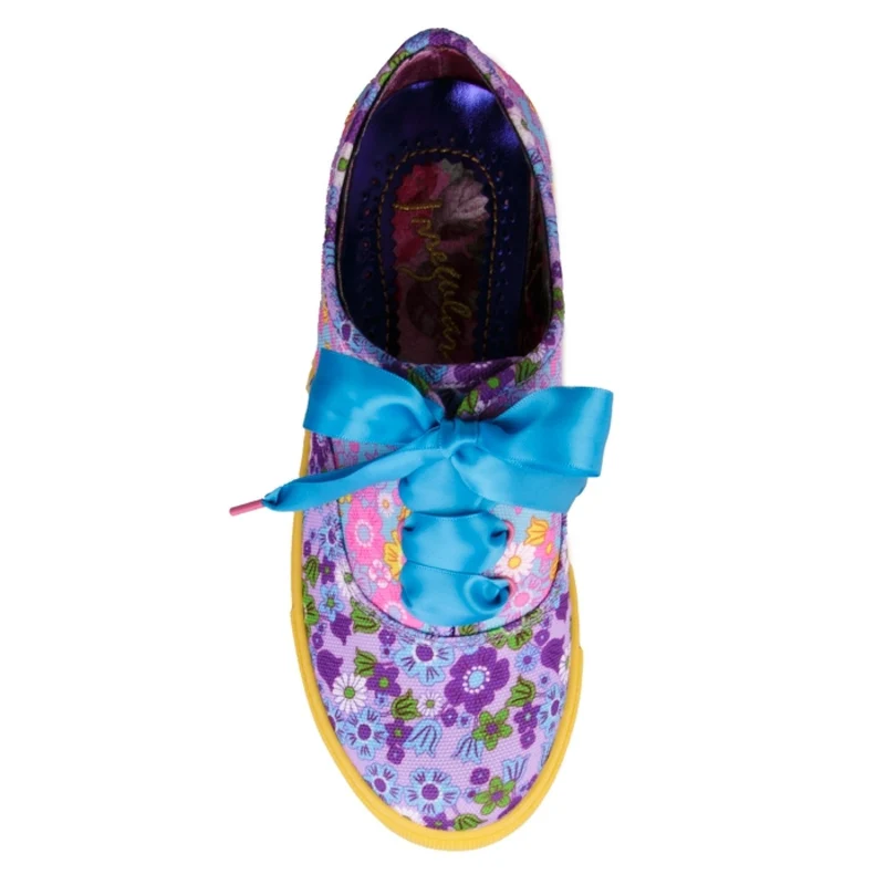 Irregular Choice Top-of-the-World-Trainer für Damen – blaue Blume
