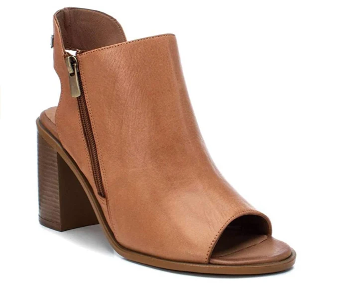Carmela Damen-Sandalen aus Leder mit hohem Absatz – Hellbraun