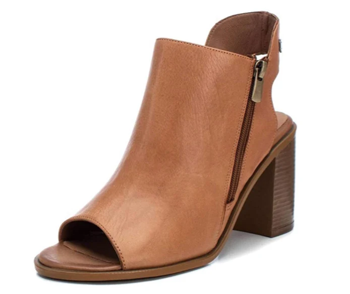 Carmela Damen-Sandalen aus Leder mit hohem Absatz – Hellbraun