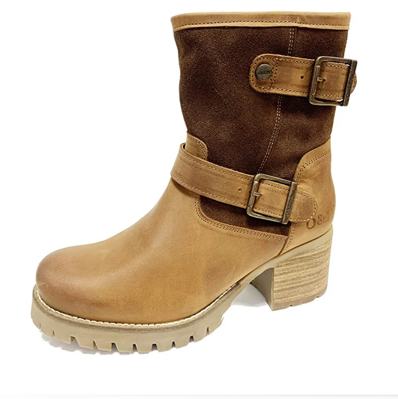 Oak & Hyde Damen Kensington Park Cesar Lederstiefel – Schokolade / Cognac
