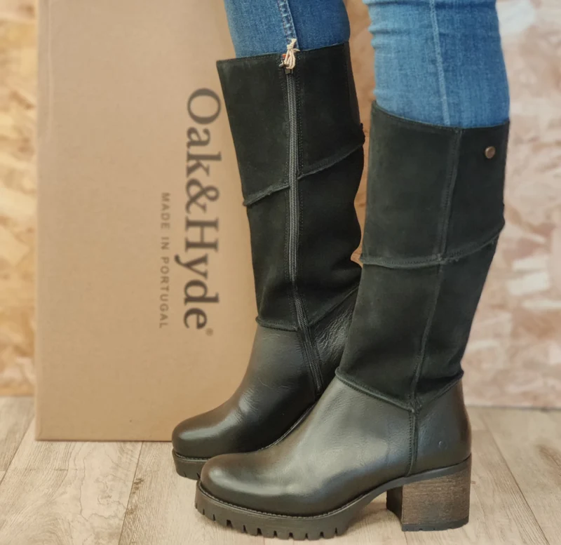 Oak & Hyde Damen Kensington Hi Bombain Wildlederstiefel – Schwarz