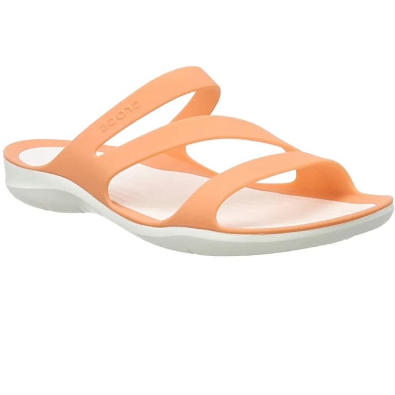 Crocs Damen Swiftwater Sandale - Orange Grapefruit / Weiß