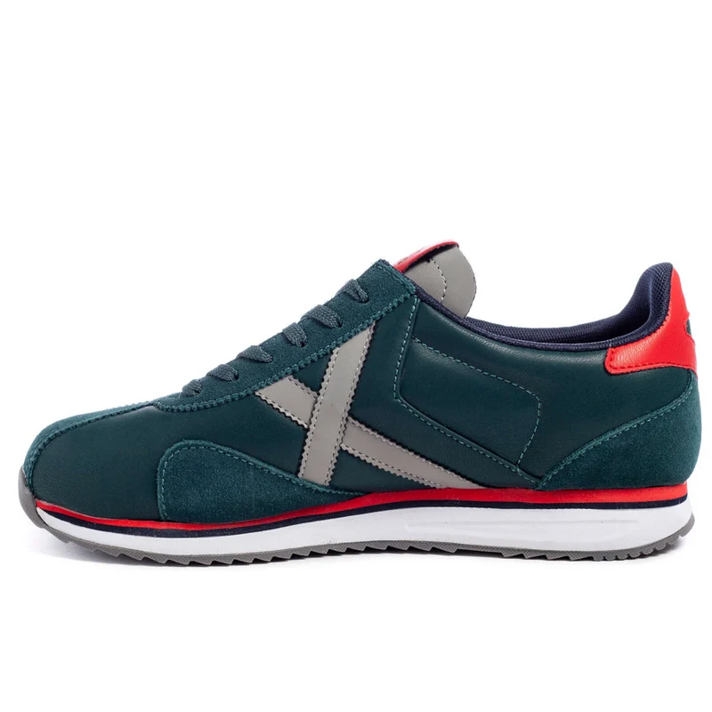 Munich Herren-Sneaker „Sapporo 92“ aus Leder – Grün/Rot