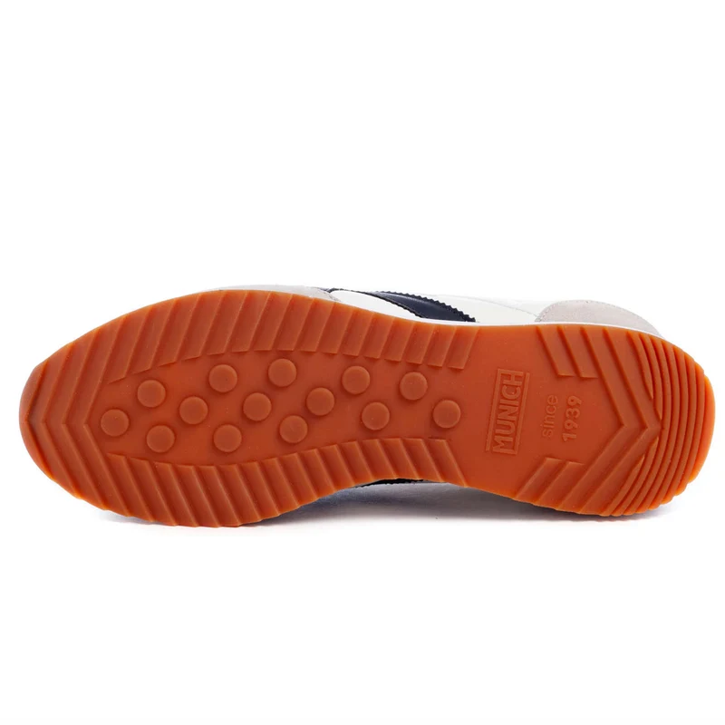 Munich Herren-Sneaker „Sapporo 93“ aus Leder – Weiß / Marineblau