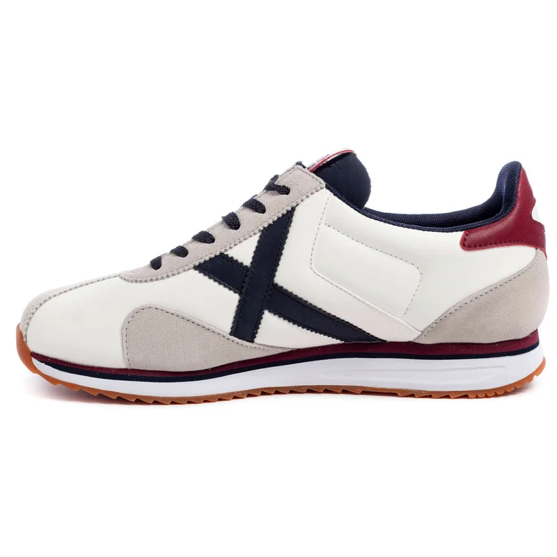 Munich Herren-Sneaker „Sapporo 93“ aus Leder – Weiß / Marineblau