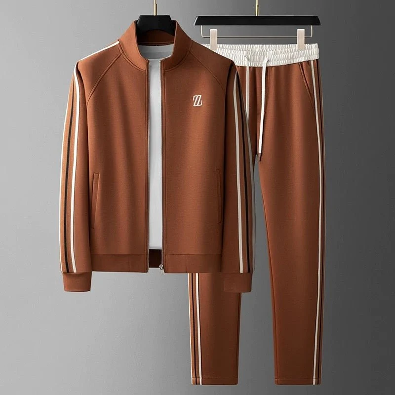 Herren Zweiteiliges Trainingsanzug-Set mit Reißverschlussjacke und Hose mit Elastikbund