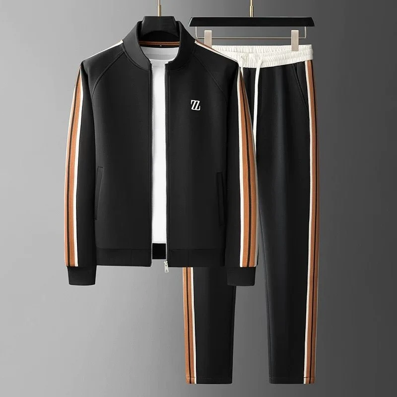 Herren Zweiteiliges Trainingsanzug-Set mit Reißverschlussjacke und Hose mit Elastikbund