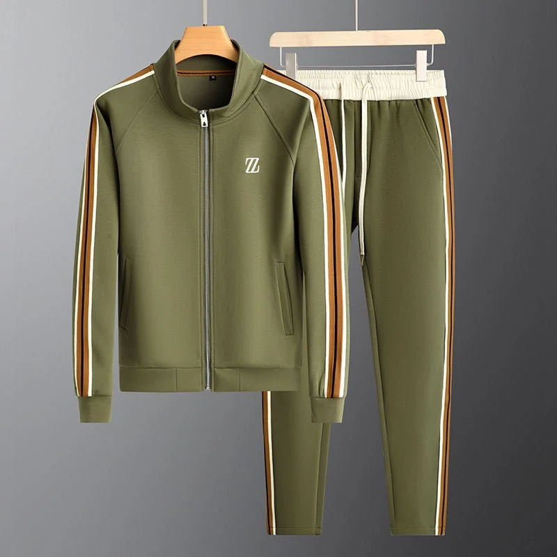 Herren Zweiteiliges Trainingsanzug-Set mit Reißverschlussjacke und Hose mit Elastikbund