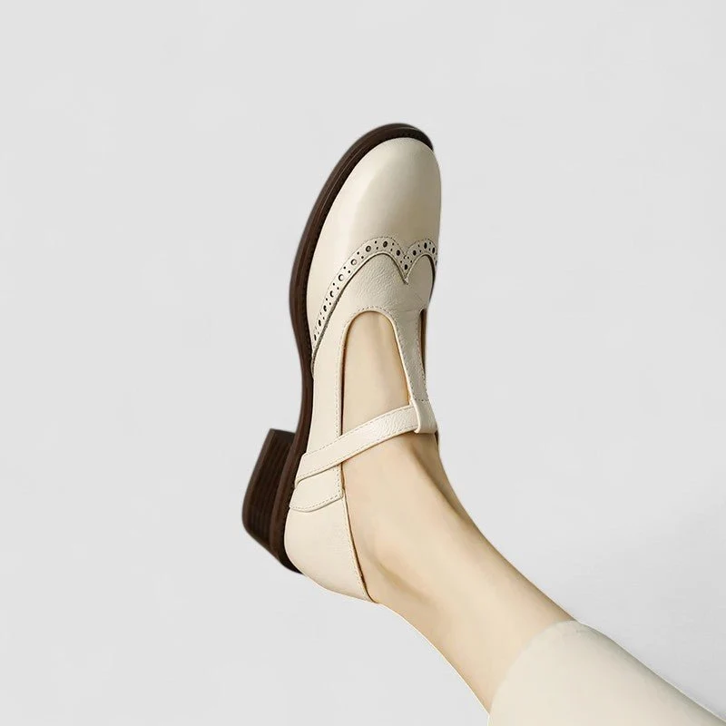 Marlene | Mary Jane Schuhe Orthopädisch T-Riemen Blockabsatz