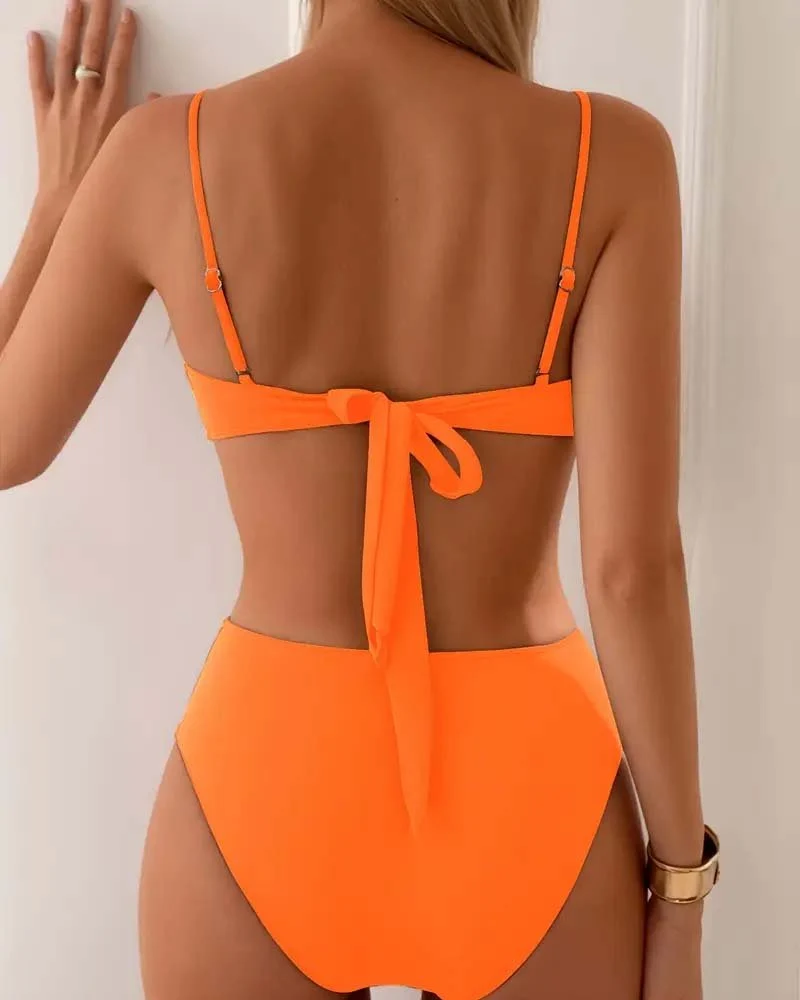Luisa | Damen Zweiteiliger Bikini mit Metallic-Akzenten