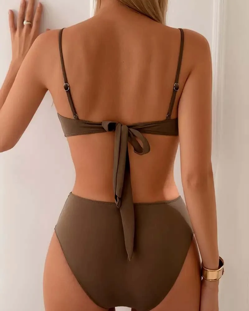 Luisa | Damen Zweiteiliger Bikini mit Metallic-Akzenten