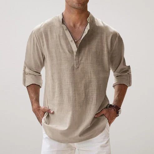 Andreas | Herren Leinen Sommerhemd Langarm Relaxed-Fit