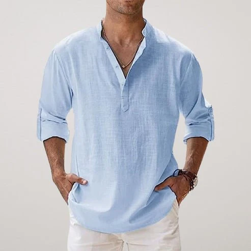 Andreas | Herren Leinen Sommerhemd Langarm Relaxed-Fit