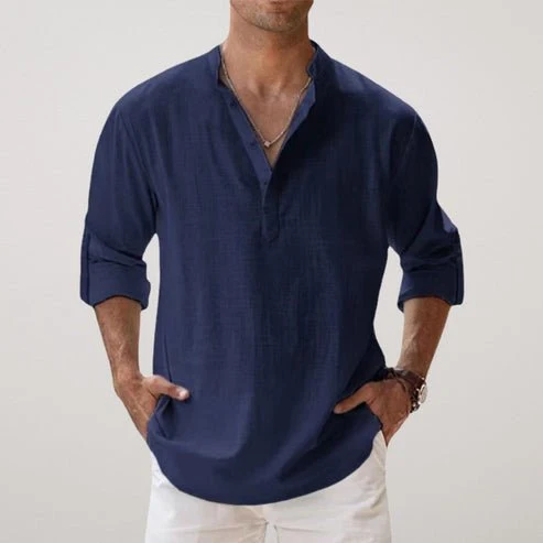 Andreas | Herren Leinen Sommerhemd Langarm Relaxed-Fit