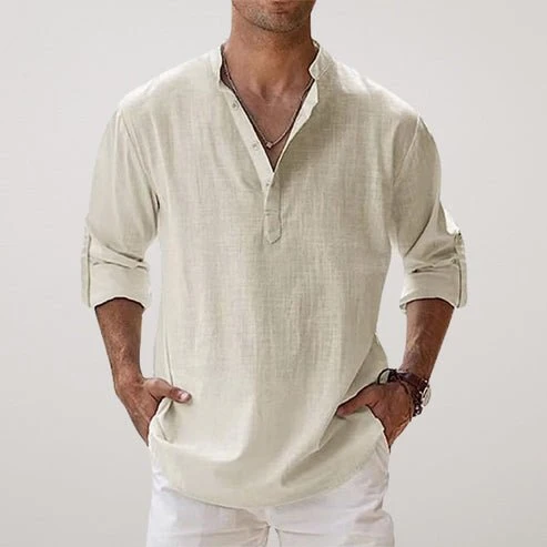 Andreas | Herren Leinen Sommerhemd Langarm Relaxed-Fit