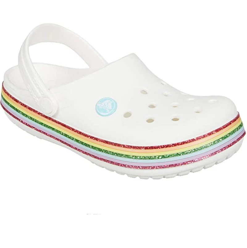 Crocs Klassischer Regenbogen-Glitzer-Krokoband-Clog für Kinder