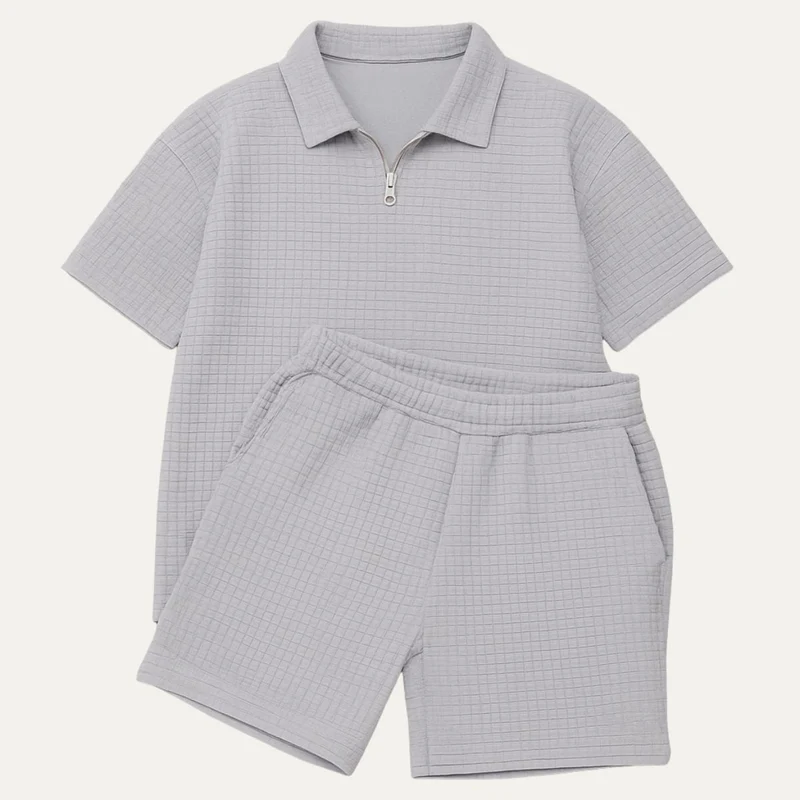 Herren Zweiteiliges Set mit Kurzarmshirt und Shorts mit Struktur