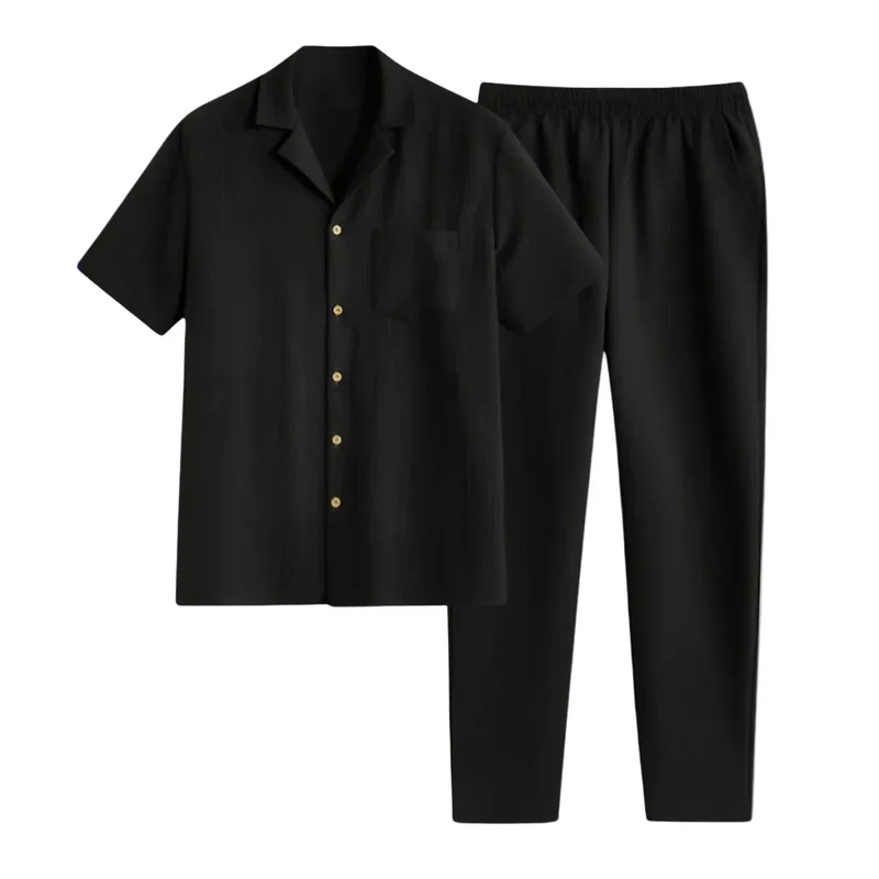 Herren Kurzarmhemd und Hose Set