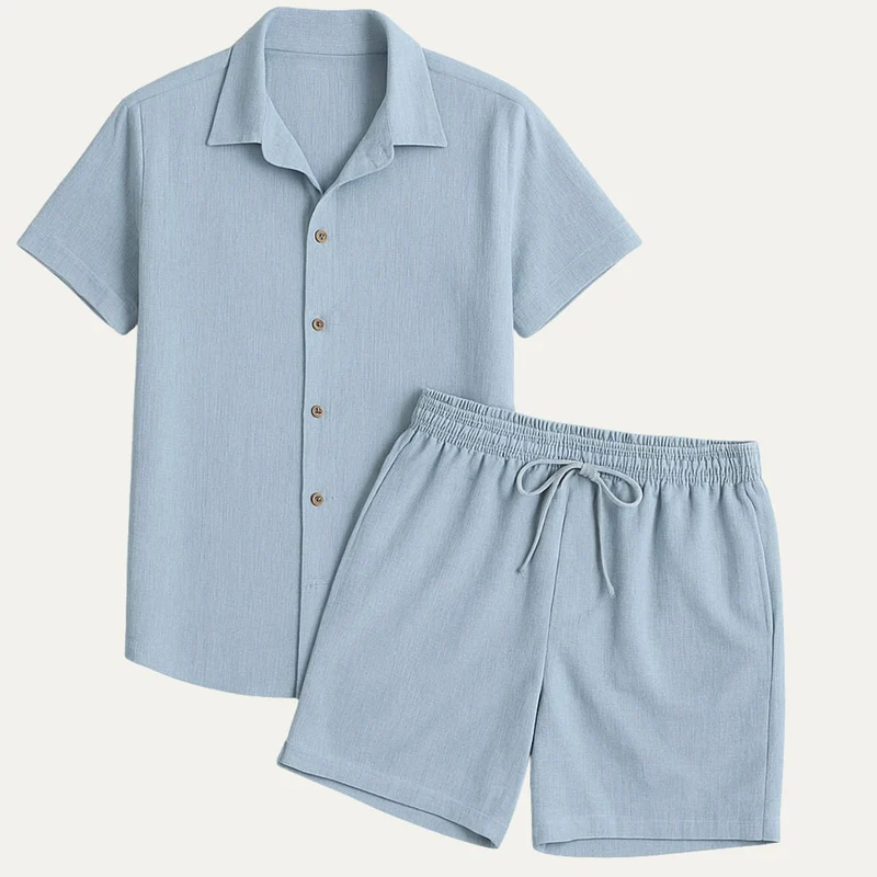 Herren Kurzarmhemd und Shorts Set